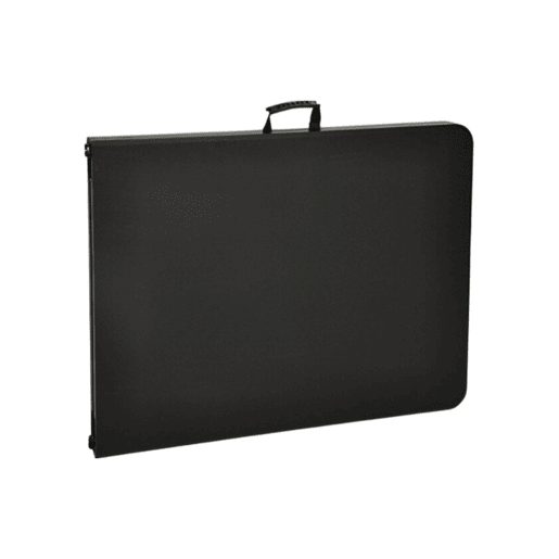 Mesa dobrável preta Well Home com mecanismo de travamento automático 74x180x70cm
