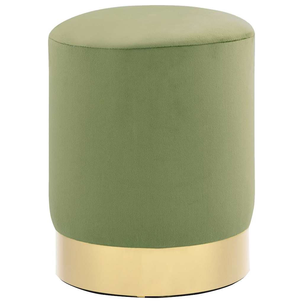 Vidaxl taburete de terciopelo 28 x 36 cm verde mostaza y dorado