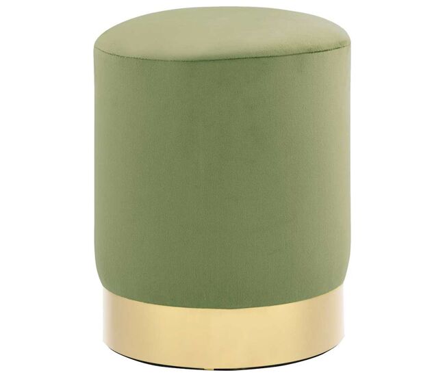 Vidaxl taburete de terciopelo 28 x 36 cm verde mostaza y dorado
