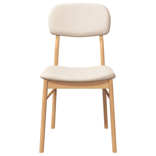 vidaXL Cadeiras de jantar com almofadões 2 pcs madeira maciça natural