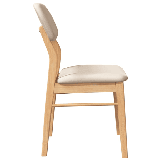 vidaXL Cadeiras de jantar com almofadões 2 pcs madeira maciça natural