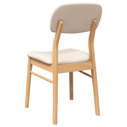 vidaXL Cadeiras de jantar com almofadões 2 pcs madeira maciça natural
