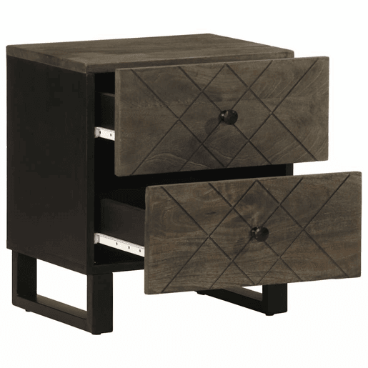 Mesa De Cabeceira - Mesinha De Cabeceira 40x33x46 cm madeira de mangueira maciça preto