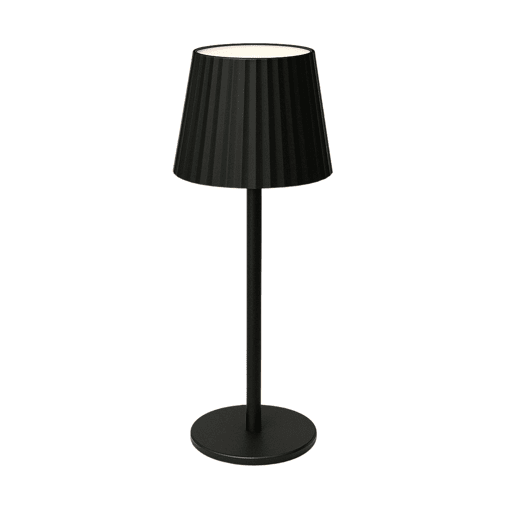 Luminária de mesa LED preta recarregável Well Home com 24 luzes brancas quentes e 3 níveis de brilho Ø27,5x9cm