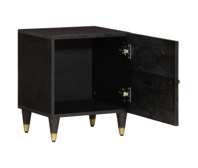Mesita de noche - mesilla de noche de madera maciza de mango 40x33x46 cm