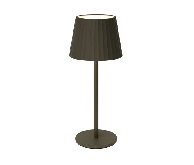 Well home lámpara de mesa taupe led recargable con 24 luces blancas cálidas y 3 niveles de brillo ø27,5x9cm