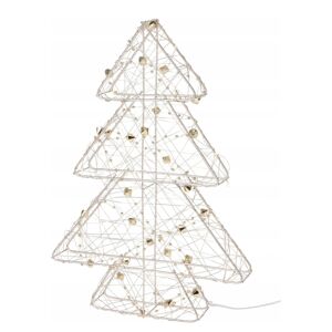 Árvore de Natal metálica dourada Well Home com 20 luzes LED brancas quentes 30x21x4cm