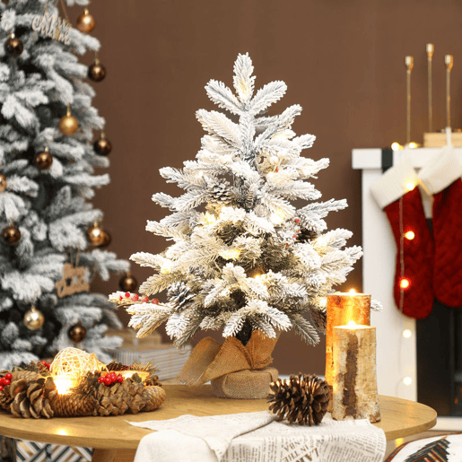 HOMCOM Árvore de Natal com 35 Luzes LED 60 cm Mini Árvore de Natal Artificial com 182 Ramos com Neve Pinhas Bagas e Base de Saco de Juta Decoração de Natal de Mesa para Casa Escritório Verde HOMCOM Árvore de Natal com 35 Luzes LED 60 cm Mini Árvore de Natal Artificial com 182 Ramos com Neve Pinhas Bagas e Base de Saco de Juta Decoração de Natal de Mesa para Casa Escritório Verde