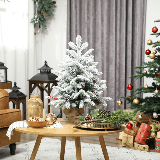 HOMCOM Árvore de Natal com 35 Luzes LED 60 cm Mini Árvore de Natal Artificial com 182 Ramos com Neve Pinhas Bagas e Base de Saco de Juta Decoração de Natal de Mesa para Casa Escritório Verde HOMCOM Árvore de Natal com 35 Luzes LED 60 cm Mini Árvore de Natal Artificial com 182 Ramos com Neve Pinhas Bagas e Base de Saco de Juta Decoração de Natal de Mesa para Casa Escritório Verde