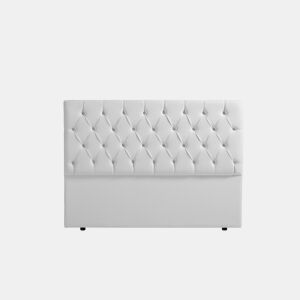 Cabeceira Estofada CAPRI Pele Sintética 220x120x12 cm - BRANCO - Moonia