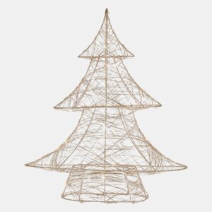 Árvore Decorativa Luminosa Well Home em Dourado com 60 Micro LEDs Branco Quente 60x50x13cm