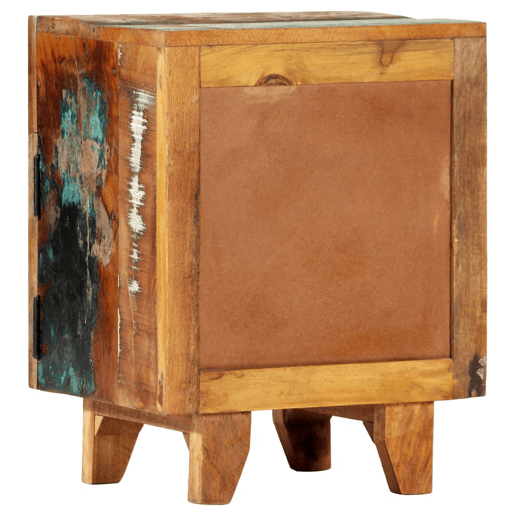 Mesa De Cabeceira - Mesinha De Cabeceira esculpida à mão 40x30x50 cm madeira recuperada