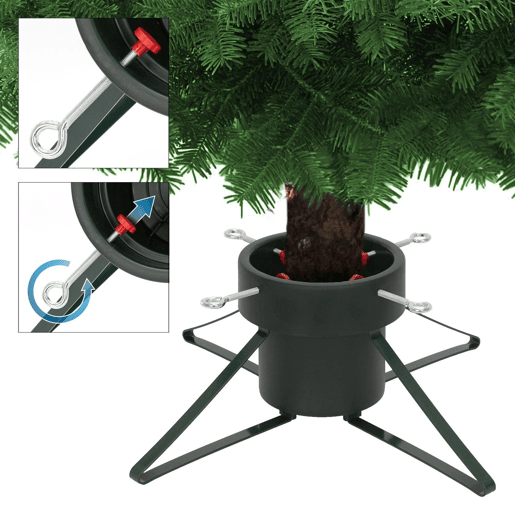 Suporte para árvore de Natal Well Home Green com pernas de metal e reservatório de água - 21,6 x 57 x 57 cm