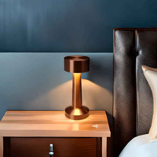 Candeeiro de mesa recarregável Well Home em cobre com 16 luzes LED e 3 modos de iluminação Ø20,9x8,9cm