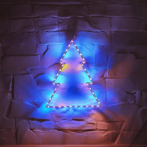 Iluminação para árvore de Natal Well Home com 41 luzes LED RGB com controlador 60x48x0,6 cm