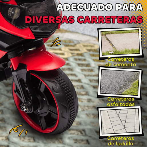 AIYAPLAY Mota Elétrica para Crianças 6V com Rodas de Apoio Música e Farol para Crianças de 18-36 Meses 77x38x50 cm Vermelho AIYAPLAY Mota Elétrica para Crianças 6V com Rodas de Apoio Música e Farol para Crianças de 18-36 Meses 77x38x50 cm Vermelho