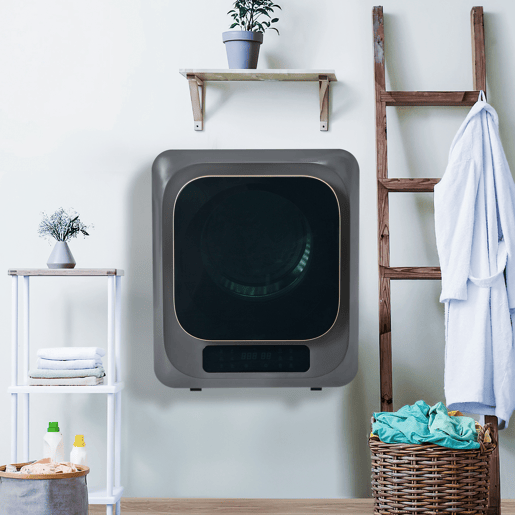 Máquinas de secar roupa mini 4 kg evacuação,montagem em parede,energética G,cinza