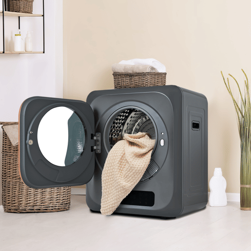 Máquinas de secar roupa mini 4 kg evacuação,montagem em parede,energética G,cinza