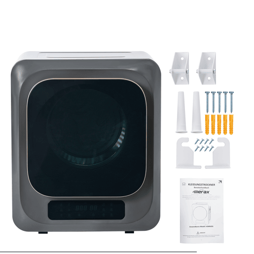 Máquinas de secar roupa mini 4 kg evacuação,montagem em parede,energética G,cinza