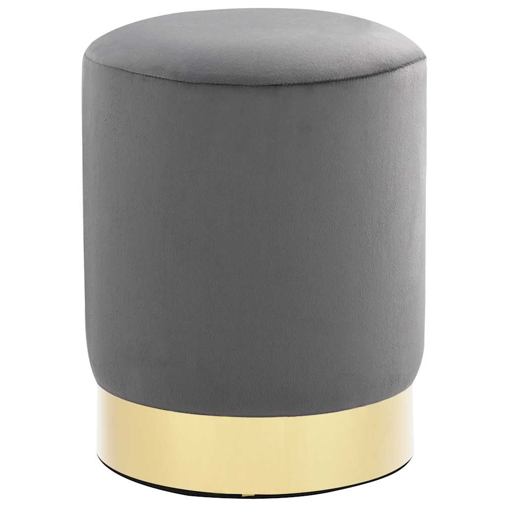 Vidaxl taburete de terciopelo 28 x 36 cm gris oscuro y dorado