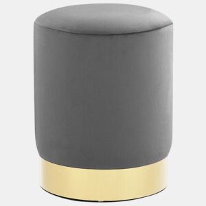 vidaXL Banco 28 x 36 cm veludo cinzento-escuro e dourado