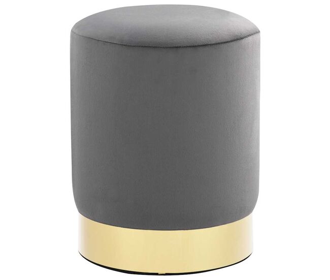 Vidaxl taburete de terciopelo 28 x 36 cm gris oscuro y dorado