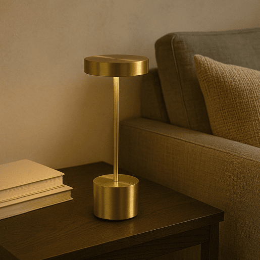Candeeiro de mesa Well Home Gold com 24 luzes LED branco quente com 3 modos de iluminação Ø34,2x8cm