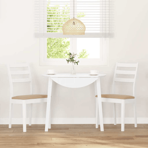 vidaXL Cadeiras de jantar com almofadões 2 pcs madeira maciça branco
