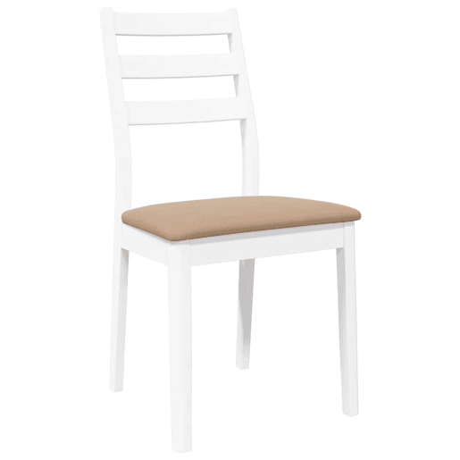 vidaXL Cadeiras de jantar com almofadões 2 pcs madeira maciça branco