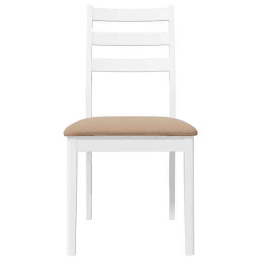 vidaXL Cadeiras de jantar com almofadões 2 pcs madeira maciça branco