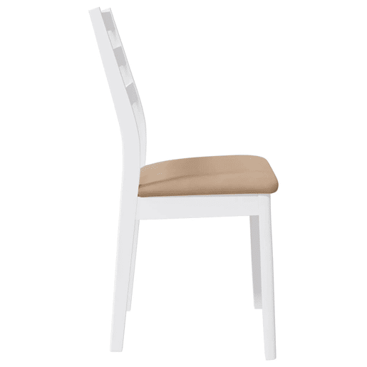 vidaXL Cadeiras de jantar com almofadões 2 pcs madeira maciça branco