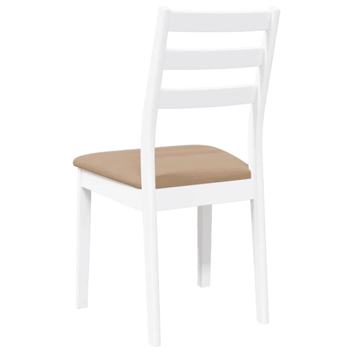 vidaXL Cadeiras de jantar com almofadões 2 pcs madeira maciça branco