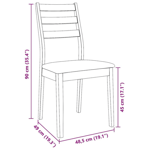 vidaXL Cadeiras de jantar com almofadões 2 pcs madeira maciça branco