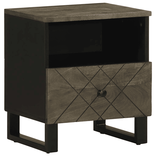 Mesa De Cabeceira - Mesinha De Cabeceira 40x33x46 cm madeira de mangueira maciça preto