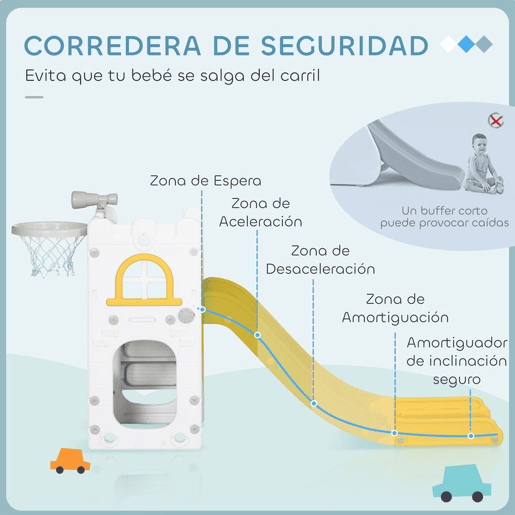 AIYAPLAY Escorrega Infantil 4 em 1 para Crianças de 1-3 Anos com Cesto de Basquetebol Telescópio Escalador e Espaço de Arrumação para Interior e Exterior 70x177x92 cm Amarelo e Verde