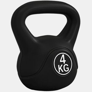 HOMCOM Peso Russo de 4 kg Kettlebell Fitness Preenchido de Areia com Punho Largo Antiderrapante para Exercícios e Treinos em Casa Ginásio 18x12x20 cm Preto