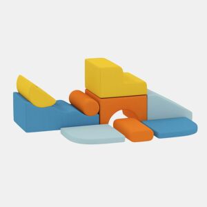 AIYAPLAY Conjunto de 9 Blocos de Espuma para Crianças Blocos de Psicomotricidade com Capas de Veludo Laváveis Conjunto de Escalada para Interior para Escalar e Rastejar Multicor