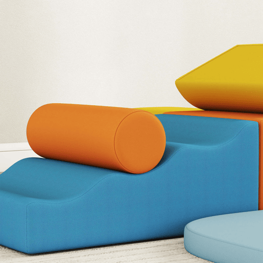 AIYAPLAY Conjunto de 9 Blocos de Espuma para Crianças Blocos de Psicomotricidade com Capas de Veludo Laváveis Conjunto de Escalada para Interior para Escalar e Rastejar Multicor