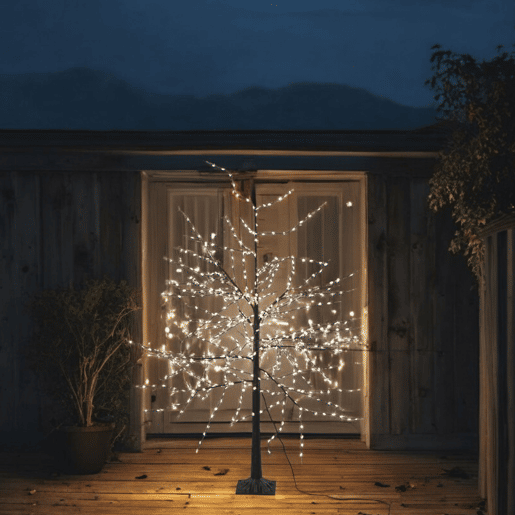 Árvore decorativa Well Home com 600 LEDs brancos quentes - 150 cm de altura