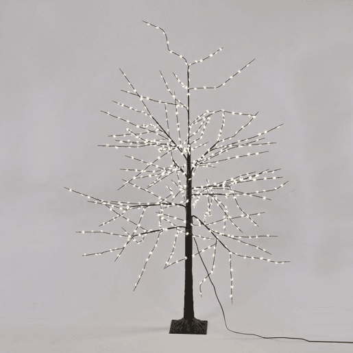 Árvore decorativa Well Home com 600 LEDs brancos quentes - 150 cm de altura