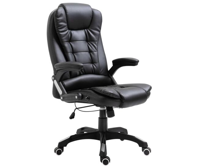 Silla de oficina coma acolchada reclinable negro 110-119x68x71 cm