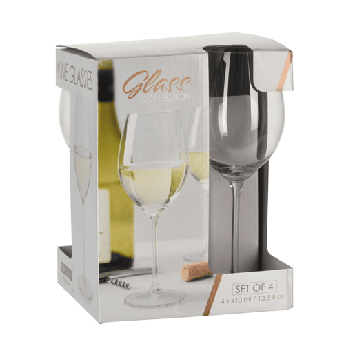 Conjunto de taças de vinho de 410 ml - Design fino e elegante para desfrutar com estilo - Conjunto de 4 peças
