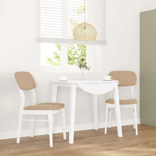 vidaXL Cadeiras de jantar com almofadões 2 pcs madeira maciça branco