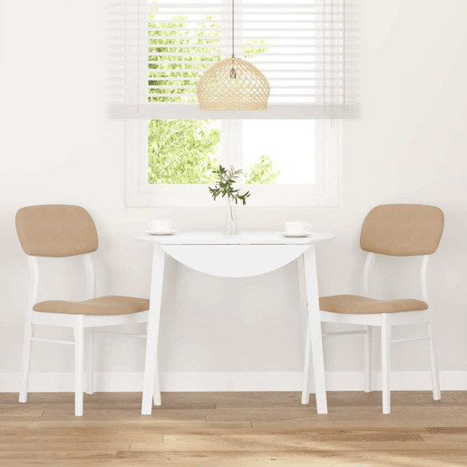 vidaXL Cadeiras de jantar com almofadões 2 pcs madeira maciça branco