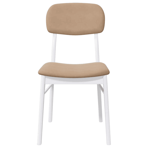 vidaXL Cadeiras de jantar com almofadões 2 pcs madeira maciça branco