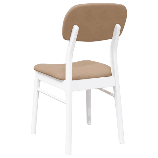 vidaXL Cadeiras de jantar com almofadões 2 pcs madeira maciça branco