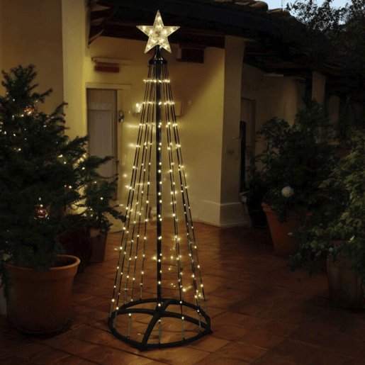 Árvore de Natal Well Home com 370 luzes LED brancas quentes - 210 cm