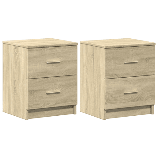 Lote de 2 Mesas De Cabeceira - Mesinhas De Cabeceira c2gavetas 40x36x50 cm carvalho sonoma