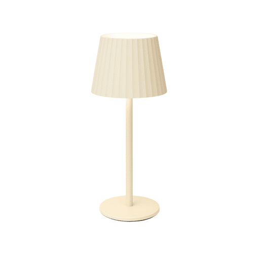 Luminária de mesa LED recarregável Well Home creme com 24 luzes brancas quentes e 3 níveis de brilho Ø27,5x9cm