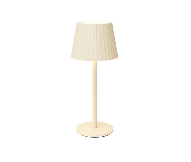 Well home lámpara de mesa crema led recargable con 24 luces blancas cálidas y 3 niveles de brillo ø27,5x9cm